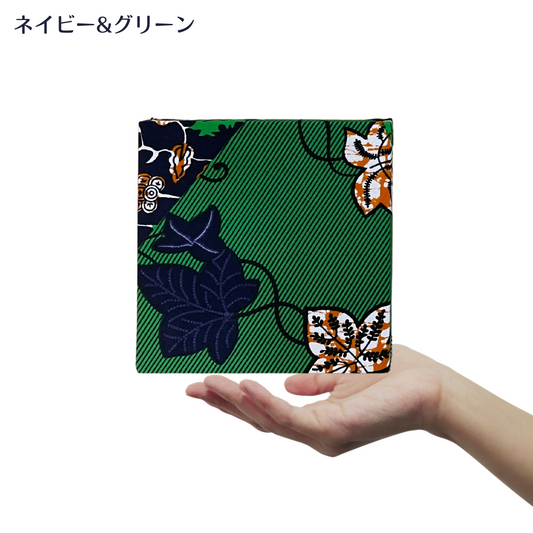 ファブリック、ウォールアートパネル_ネイビー&グリーン